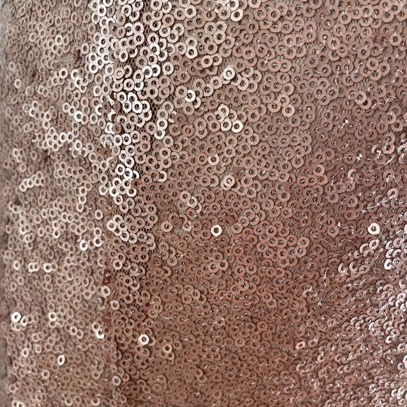 ~ NEW! Lg Sequin A-Line Miniskirt Blush Skater Mini Bronze Sparkly Lined Decree - Picture 10 of 14